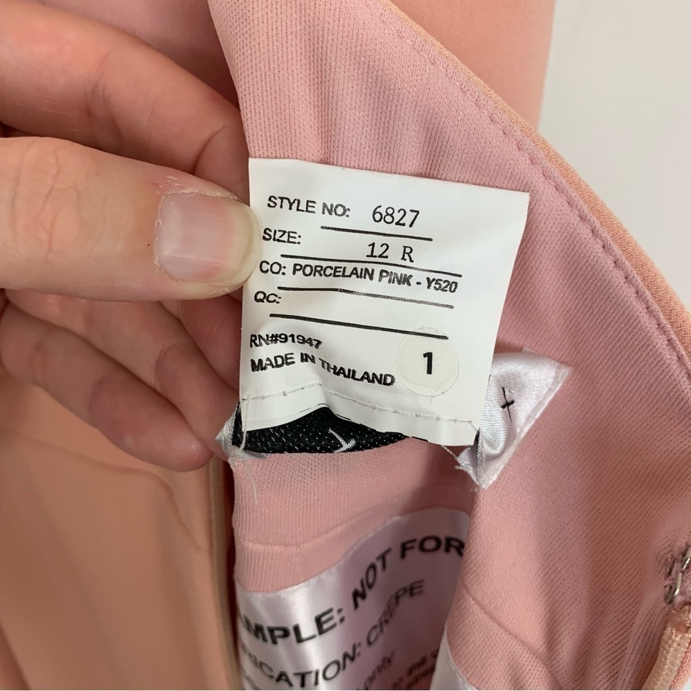 After Six Bow Neck Open Back Trumpet Gown Pink Size 12 - Picture 3 of 11